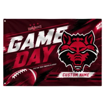 Arkansas State Red Wolves House Flag Customized Action Streaks Scarlet Best Selling