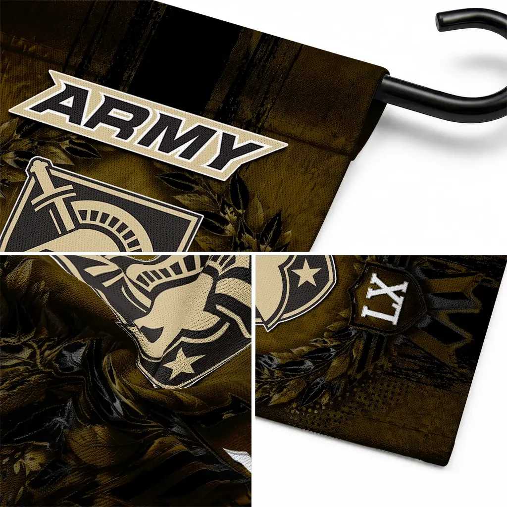 Army Black Knights Garden Flag Personalized Laurel Wreath Gold Latest Model Army Black Knights Garden Flag Personalized Laurel Wreath Gold Latest Model