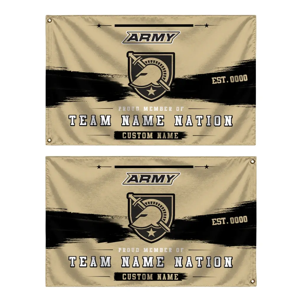 Army Black Knights House Flag Custom Brushed Streaks Gold Fashion Forward Army Black Knights House Flag Custom Brushed Streaks Gold Fashion Forward