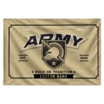 Army Black Knights House Flag Custom Ornate Border Gold Best Selling