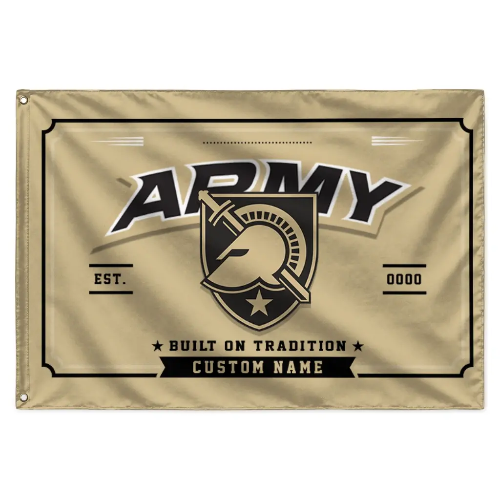 Army Black Knights House Flag Custom Ornate Border Gold Best Selling Army Black Knights House Flag Custom Ornate Border Gold Best Selling
