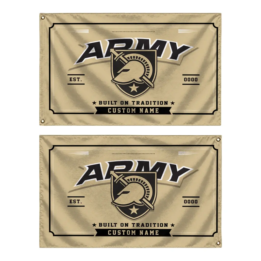 Army Black Knights House Flag Custom Ornate Border Gold Fashion Forward Army Black Knights House Flag Custom Ornate Border Gold Fashion Forward
