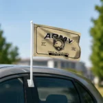 Army Black Knights House Flag Custom Ornate Border Gold Best Selling