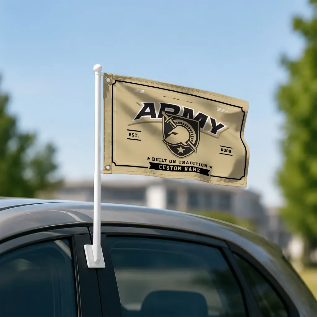 Army Black Knights House Flag Custom Ornate Border Gold Latest Model Army Black Knights House Flag Custom Ornate Border Gold Latest Model