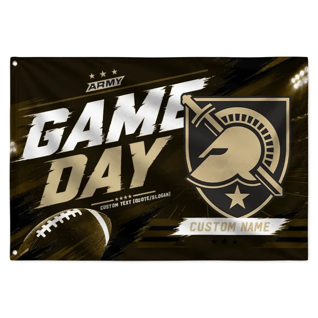 Army Black Knights House Flag Customized Action Streaks Gold Best Selling Army Black Knights House Flag Customized Action Streaks Gold Best Selling
