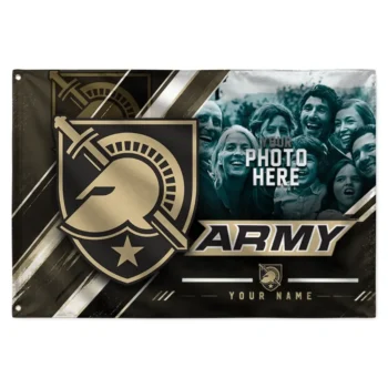 Army Black Knights House Flag Customized Diagonal Stripes Gold Best Selling