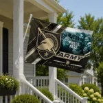 Army Black Knights House Flag Customized Diagonal Stripes Gold Best Selling