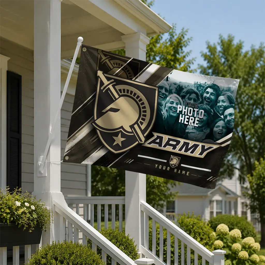 Army Black Knights House Flag Customized Diagonal Stripes Gold New Arrival Army Black Knights House Flag Customized Diagonal Stripes Gold New Arrival
