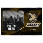 Army Black Knights House Flag Personalized Framed Photo Gold Black Best Selling