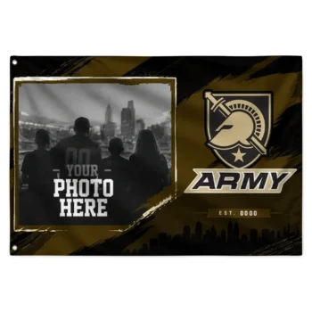 Army Black Knights House Flag Personalized Framed Photo Gold Black Best Selling