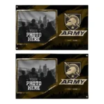 Army Black Knights House Flag Personalized Framed Photo Gold Black Best Selling