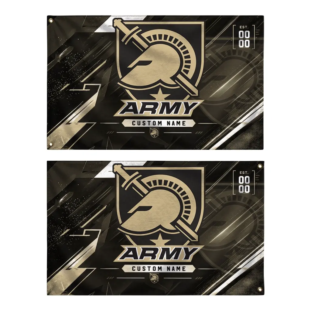 Army Black Knights House Flag Personalized Speed Slashes Gold Fashion Forward Army Black Knights House Flag Personalized Speed Slashes Gold Fashion Forward