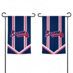 Atlanta Braves Garden Flag Custom Chevron Stripes Navy Best Selling
