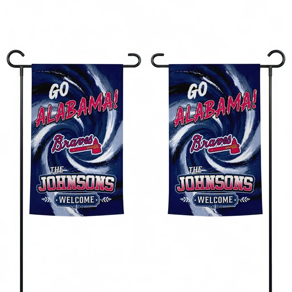 Atlanta Braves Garden Flag Customized Swirl Vortex Navy Fashion Forward Atlanta Braves Garden Flag Customized Swirl Vortex Navy Fashion Forward