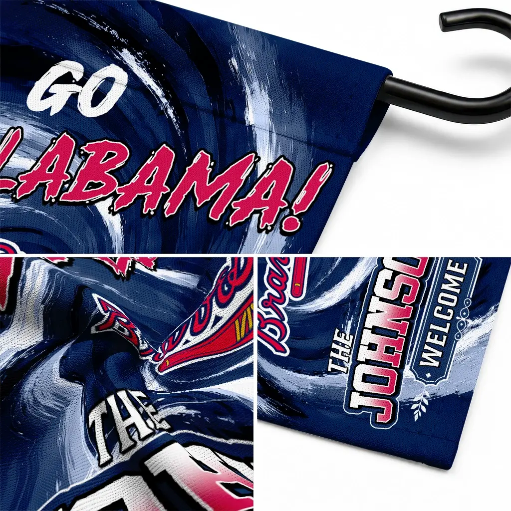 Atlanta Braves Garden Flag Customized Swirl Vortex Navy Latest Model Atlanta Braves Garden Flag Customized Swirl Vortex Navy Latest Model