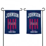 Atlanta Braves Garden Flag Personalized Distressed Stripes Navy Best Selling