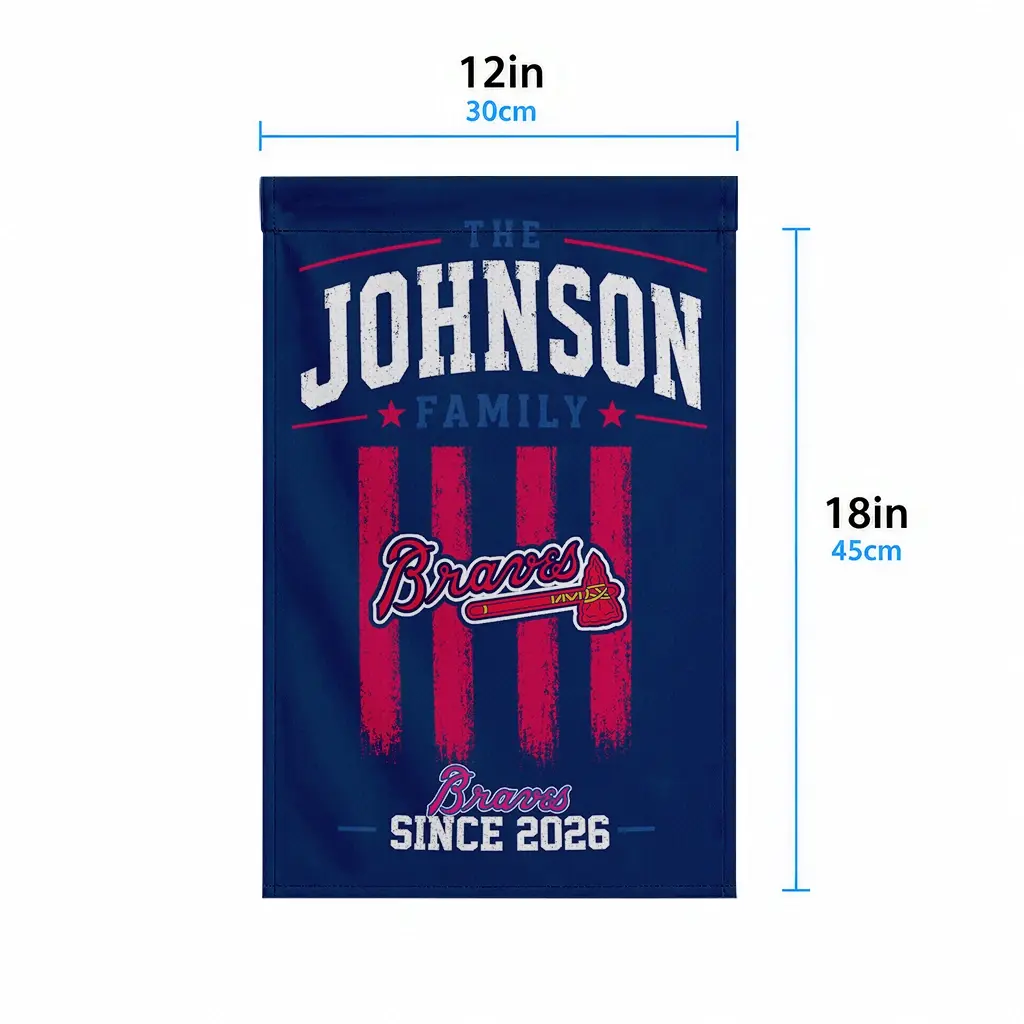 Atlanta Braves Garden Flag Personalized Distressed Stripes Navy High Quality Atlanta Braves Garden Flag Personalized Distressed Stripes Navy High Quality