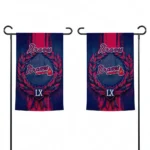 Atlanta Braves Garden Flag Personalized Laurel Wreath Navy Best Selling