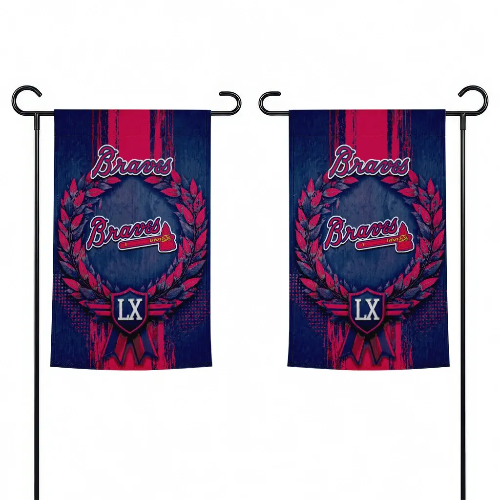 Atlanta Braves Garden Flag Personalized Laurel Wreath Navy Fashion Forward Atlanta Braves Garden Flag Personalized Laurel Wreath Navy Fashion Forward