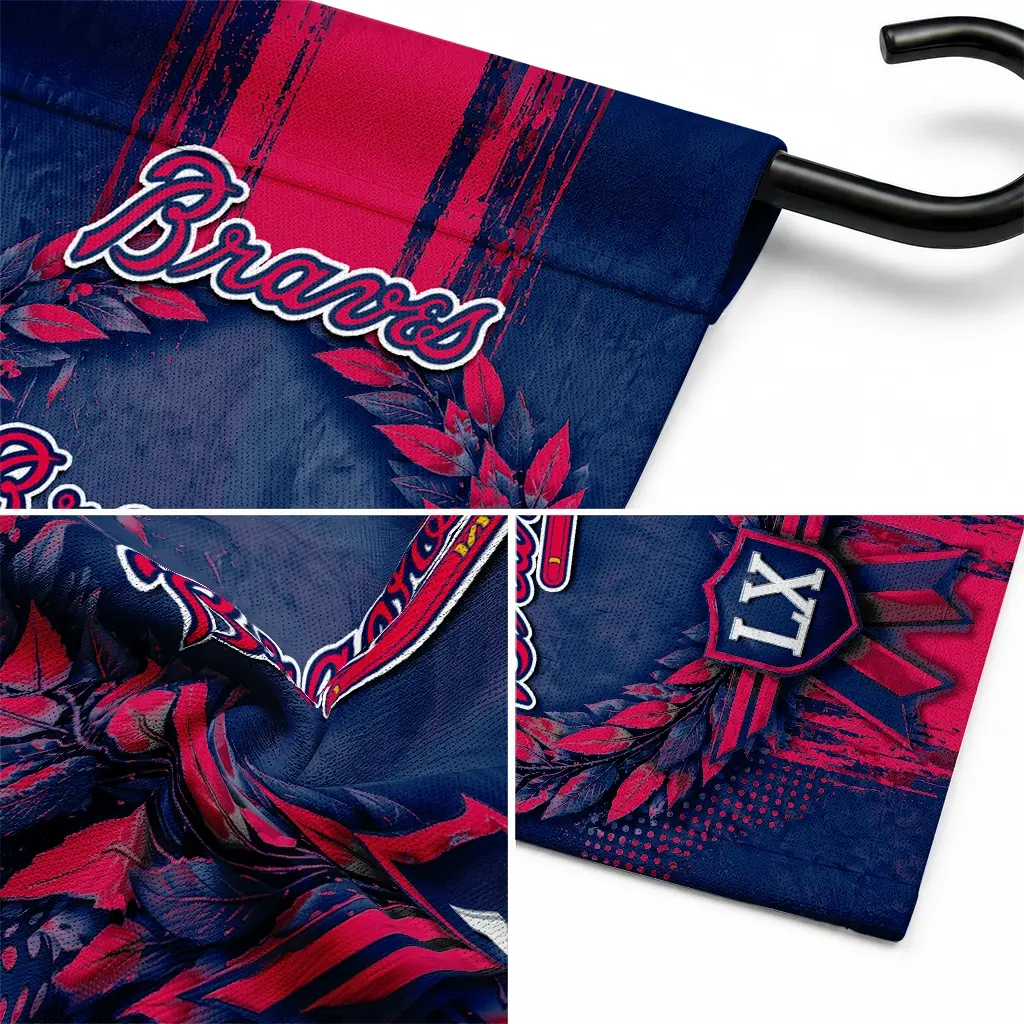 Atlanta Braves Garden Flag Personalized Laurel Wreath Navy Latest Model Atlanta Braves Garden Flag Personalized Laurel Wreath Navy Latest Model