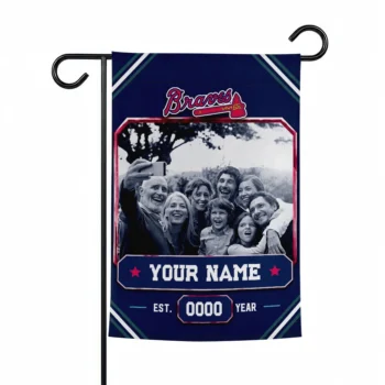 Atlanta Braves Garden Flag - Personalized Photo Frame Navy