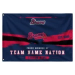 Atlanta Braves House Flag Custom Brushed Streaks Navy Best Selling