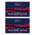 Atlanta Braves House Flag Custom Brushed Streaks Navy Best Selling