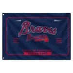 Atlanta Braves House Flag Custom Ornate Border Navy Best Selling