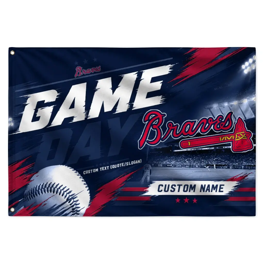 Atlanta Braves House Flag Custom Tech Panels Navy Best Selling Atlanta Braves House Flag Custom Tech Panels Navy Best Selling