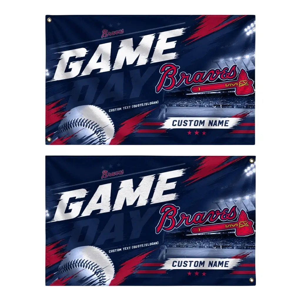 Atlanta Braves House Flag Custom Tech Panels Navy Fashion Forward Atlanta Braves House Flag Custom Tech Panels Navy Fashion Forward