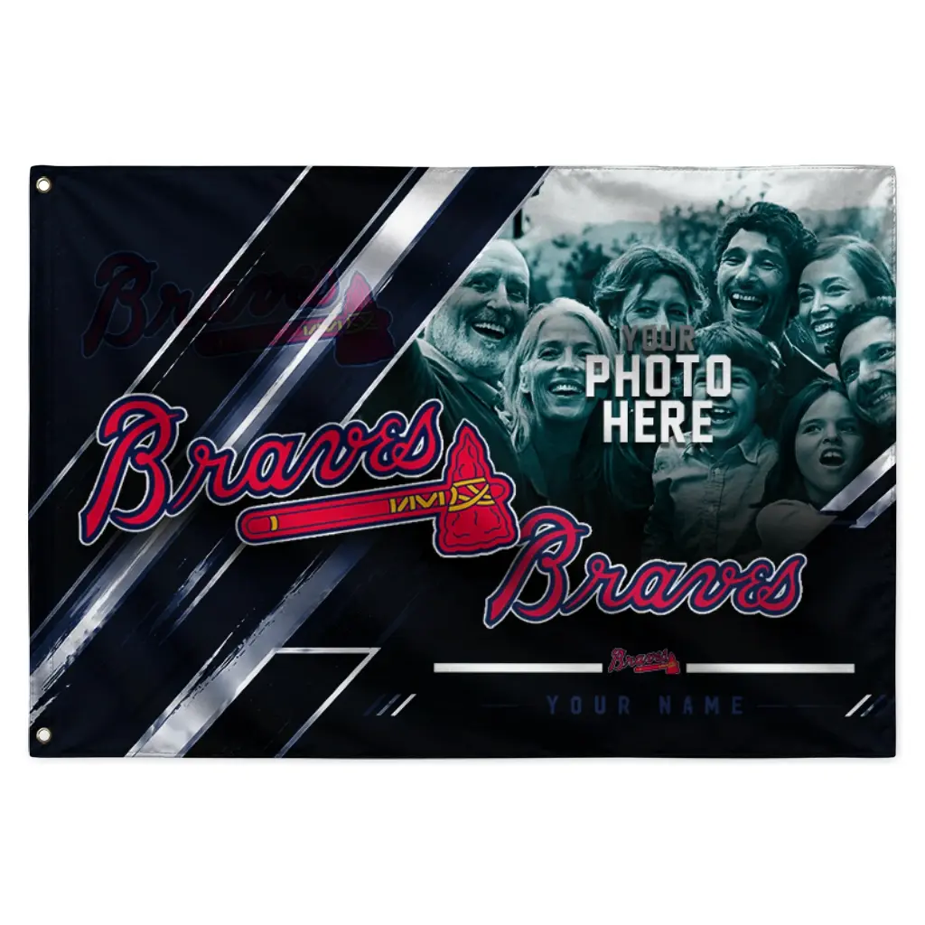 Atlanta Braves House Flag Customized Diagonal Stripes Navy Best Selling Atlanta Braves House Flag Customized Diagonal Stripes Navy Best Selling