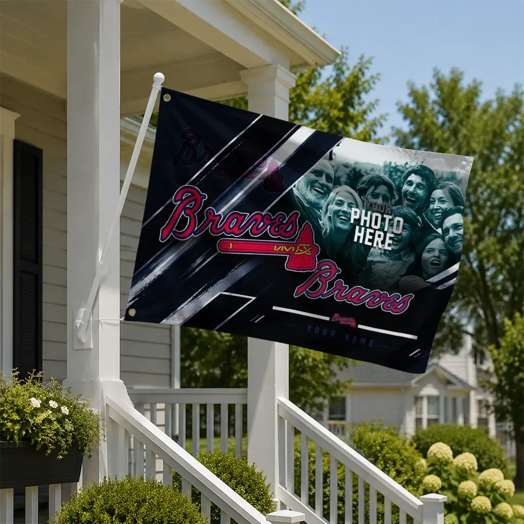 Atlanta Braves House Flag Customized Diagonal Stripes Navy New Arrival Atlanta Braves House Flag Customized Diagonal Stripes Navy New Arrival