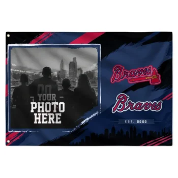 Atlanta Braves House Flag Personalized Framed Photo Navy Black Best Selling
