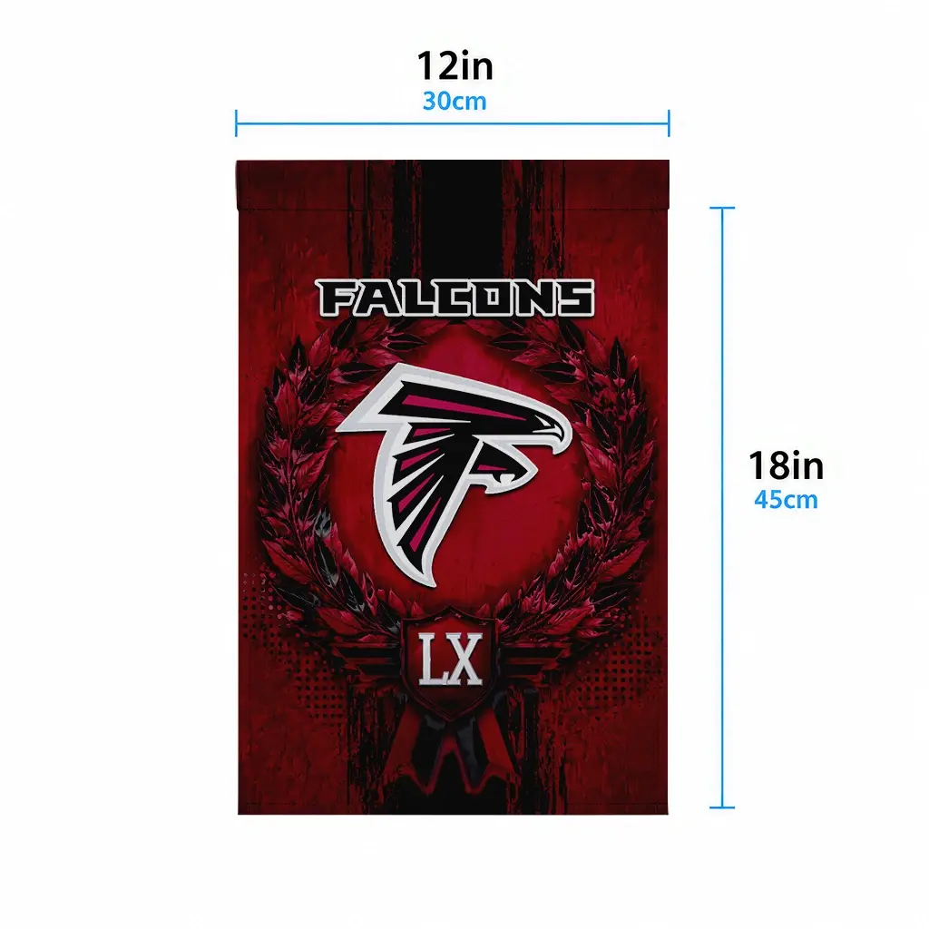Atlanta Falcons Garden Flag Personalized Laurel Wreath Red High Quality Atlanta Falcons Garden Flag Personalized Laurel Wreath Red High Quality