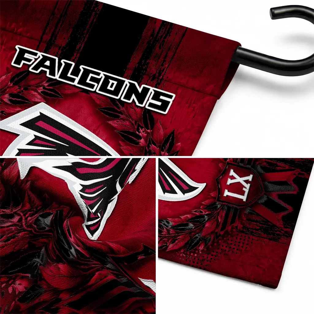 Atlanta Falcons Garden Flag Personalized Laurel Wreath Red Latest Model Atlanta Falcons Garden Flag Personalized Laurel Wreath Red Latest Model