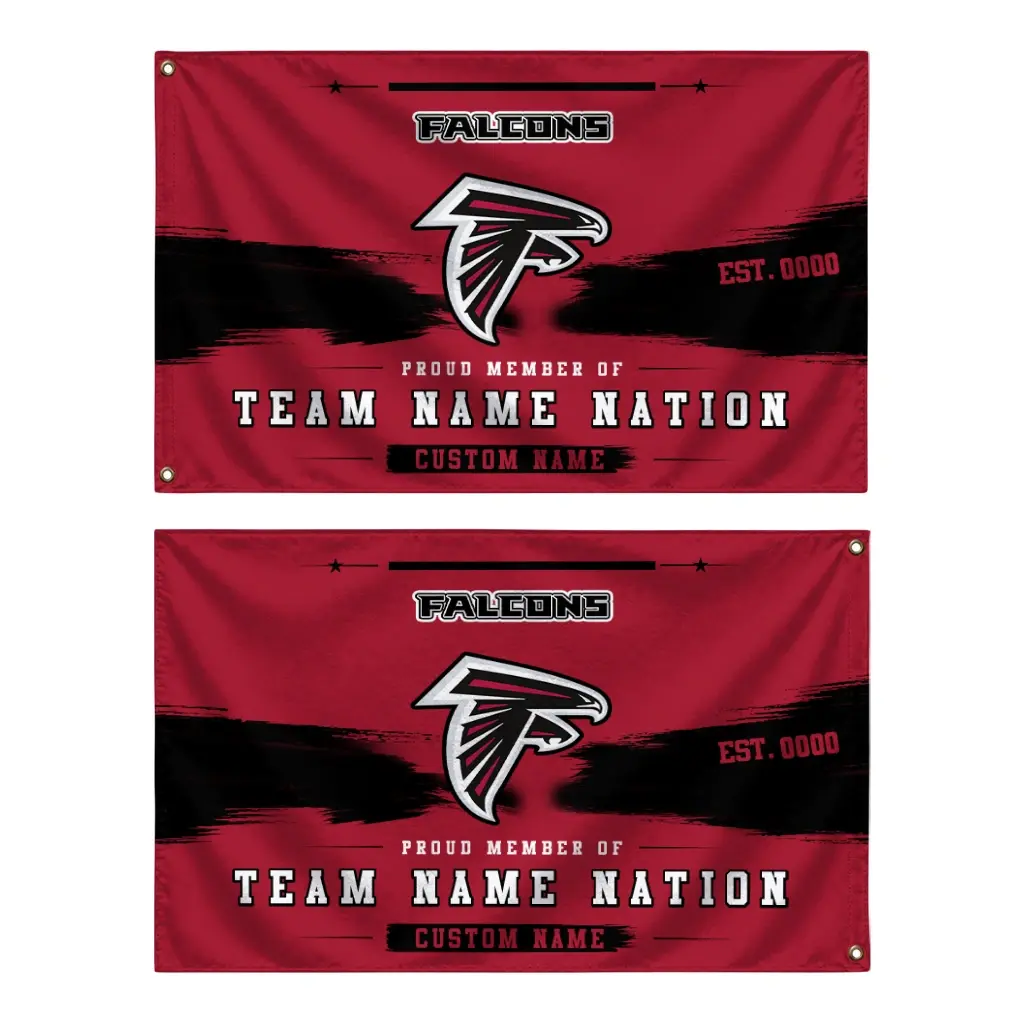 Atlanta Falcons House Flag Custom Brushed Streaks Red Fashion Forward Atlanta Falcons House Flag Custom Brushed Streaks Red Fashion Forward