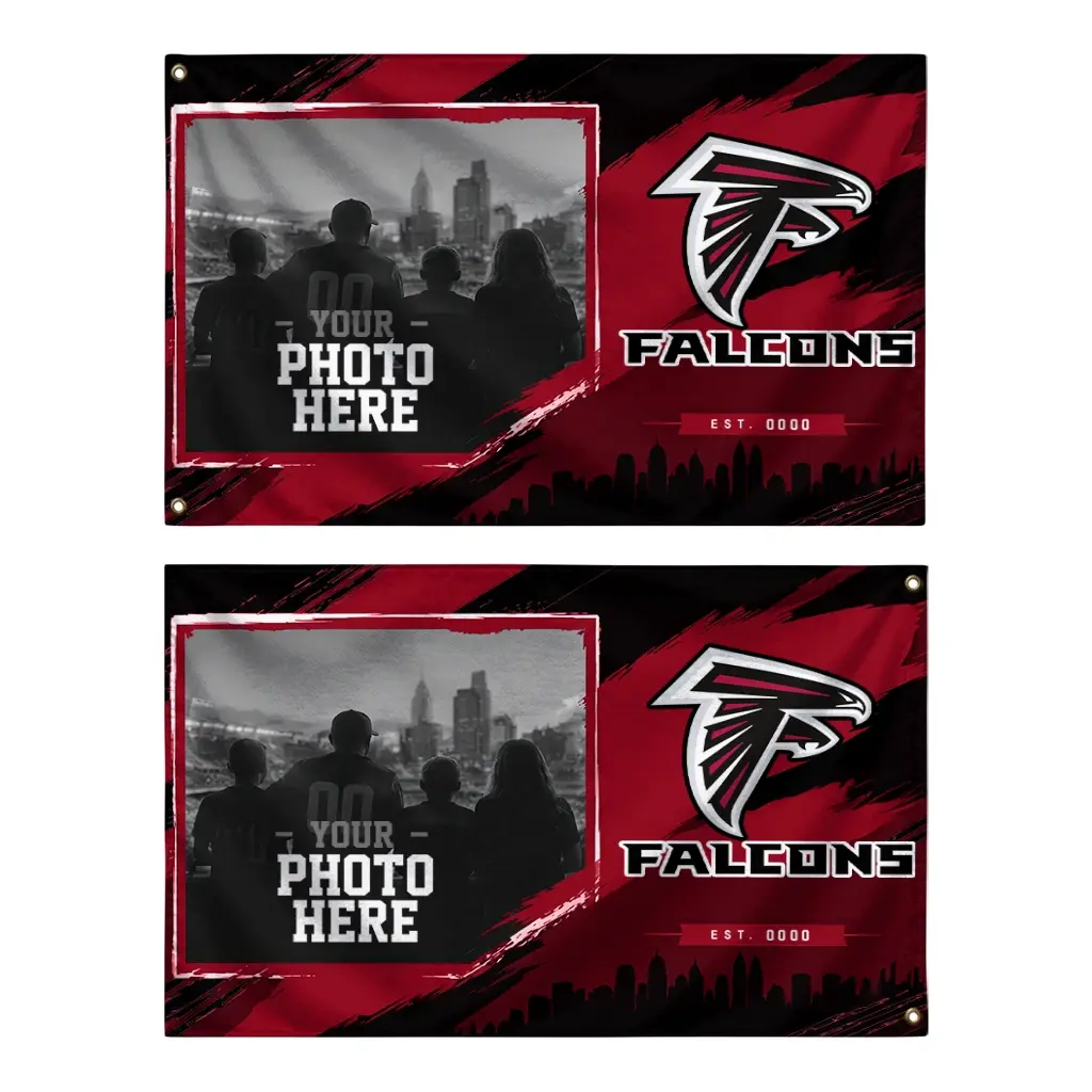 Atlanta Falcons House Flag Personalized Framed Photo Red Black Fashion Forward Atlanta Falcons House Flag Personalized Framed Photo Red Black Fashion Forward