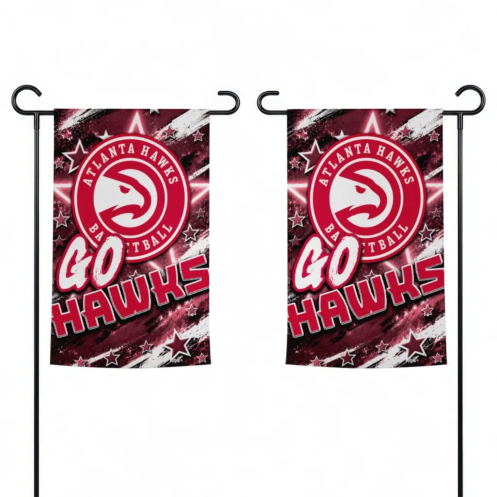 Atlanta Hawks Garden Flag Personalized Glowing Star Red Fashion Forward Atlanta Hawks Garden Flag Personalized Glowing Star Red Fashion Forward