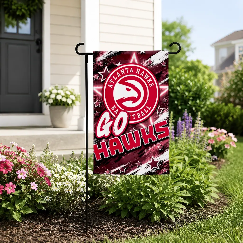Atlanta Hawks Garden Flag Personalized Glowing Star Red New Arrival Atlanta Hawks Garden Flag Personalized Glowing Star Red New Arrival