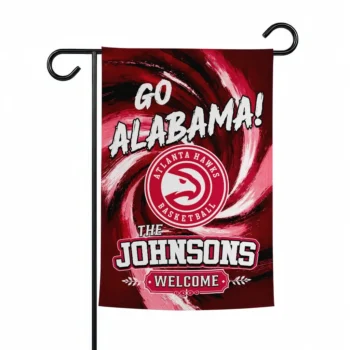 Atlanta Hawks Garden Flag Personalized Swirl Vortex Red Best Selling