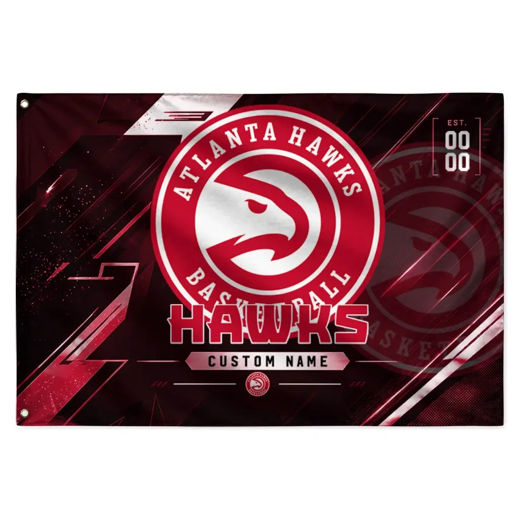 Atlanta Hawks House Flag Custom Speed Slashes Red Best Selling Atlanta Hawks House Flag Custom Speed Slashes Red Best Selling
