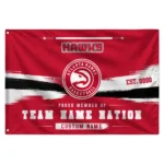 Atlanta Hawks House Flag Customized Brushed Streaks Red Best Selling