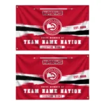 Atlanta Hawks House Flag Customized Brushed Streaks Red Best Selling