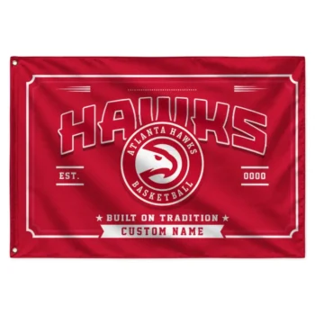 Atlanta Hawks House Flag Customized Ornate Border Red Best Selling