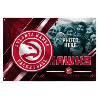 Atlanta Hawks House Flag Personalized Diagonal Stripes Red Best Selling