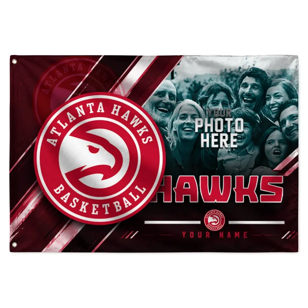 Atlanta Hawks House Flag Personalized Diagonal Stripes Red Best Selling Atlanta Hawks House Flag Personalized Diagonal Stripes Red Best Selling