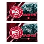 Atlanta Hawks House Flag Personalized Diagonal Stripes Red Best Selling