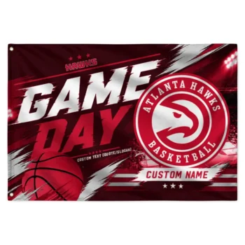 Atlanta Hawks House Flag Personalized Energy Brushstrokes Red Best Selling