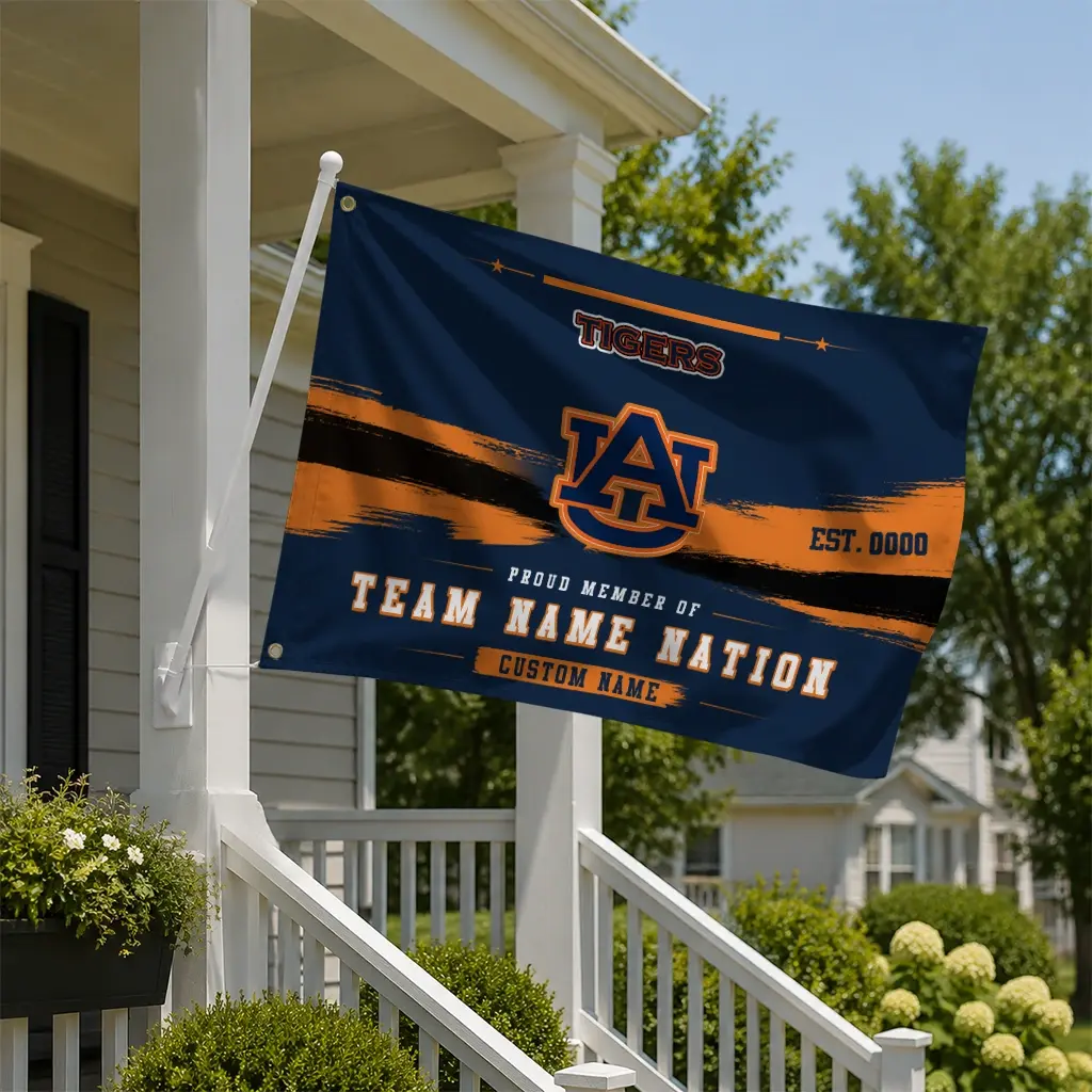 Auburn Tigers House Flag Custom Brushed Streaks Navy Blue New Arrival Auburn Tigers House Flag Custom Brushed Streaks Navy Blue New Arrival