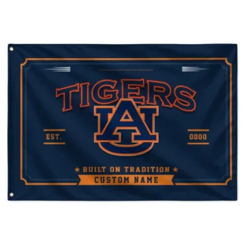 Auburn Tigers House Flag Custom Ornate Border Navy Blue Best Selling